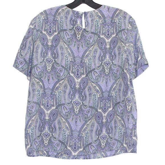 Anna & Frank Top Vintage Silk Boho Retro Feminine Romantic Purple Size Medium GT - Picture 2 of 6